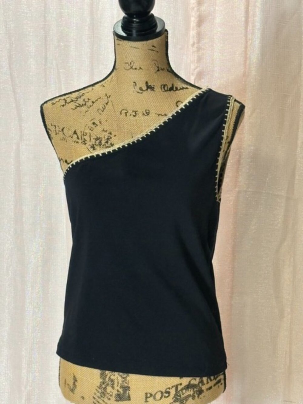 Ann Taylor One Shoulder Black & Tank Tank Top